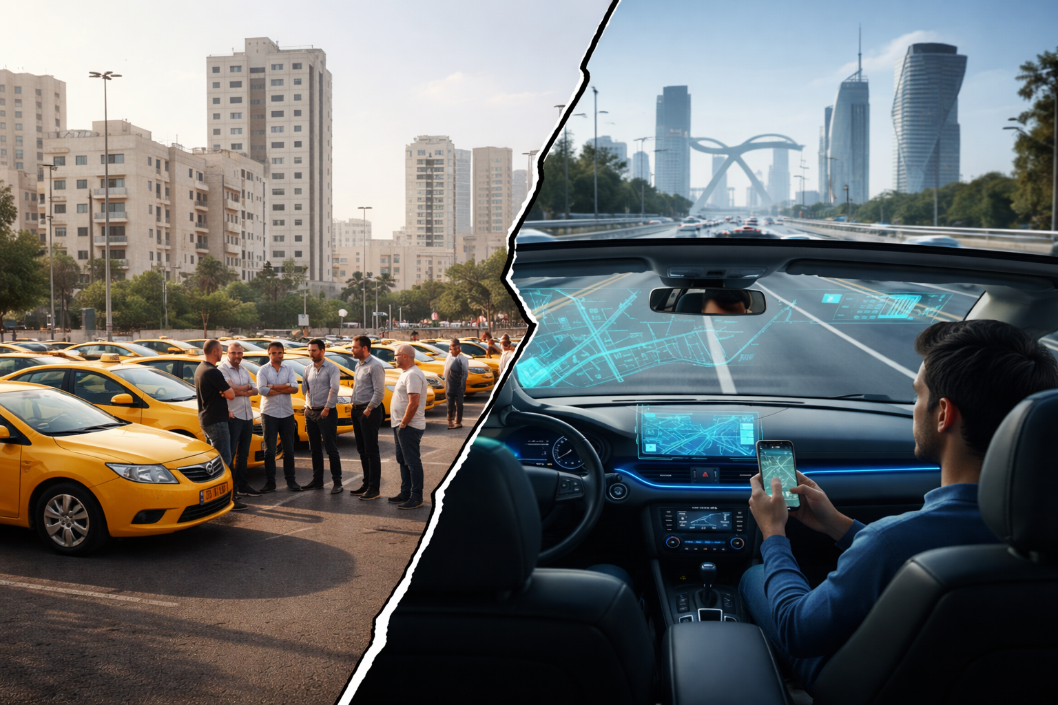 המירוץ על ההגה: קרב הענקיות על נהגי המוניות בישראל